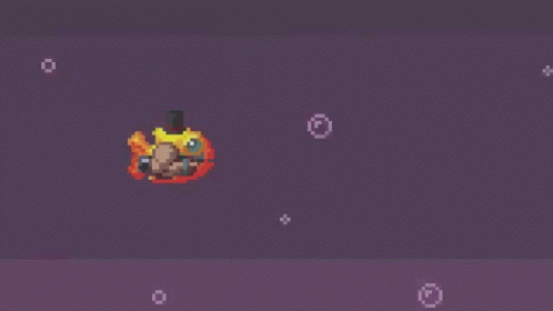 A Pixel Art Of A Fish With A Rabbit 'S Head Is Swimming In The Water . GIF