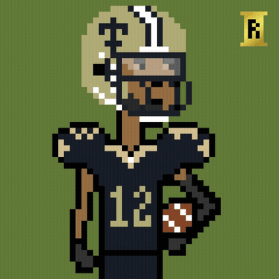 A Pixel Art Of A Football Player With The Number 12 On His Shirt GIF