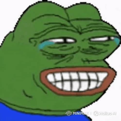 A Pixel Art Of A Frog With Tears Coming Out Of His Eyes GIF