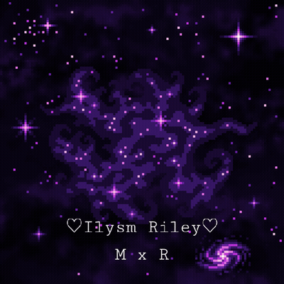 A Pixel Art Of A Galaxy With The Name Ilysm Riley GIF