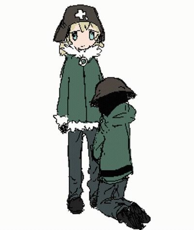 A Pixel Art Of A Girl Wearing A Hat With A Cross GIF