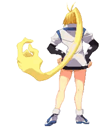 A Pixel Art Of A Girl With A Long Blonde Hair Sticker