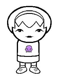 A Pixel Art Of A Girl With A Purple Octopus On Her Shirt Sticker
