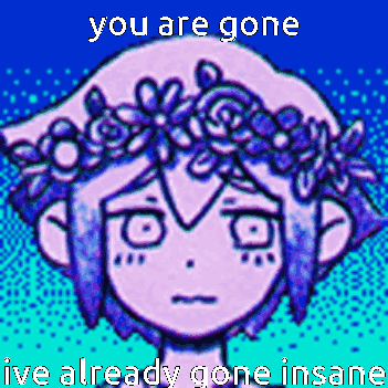 A Pixel Art Of A Girl With Flowers In Her Hair And The Words `` You Are Gone I 'Ve Already Gone Insane '' GIF
