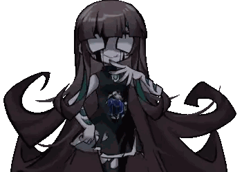 A Pixel Art Of A Girl With Long Hair Sticker