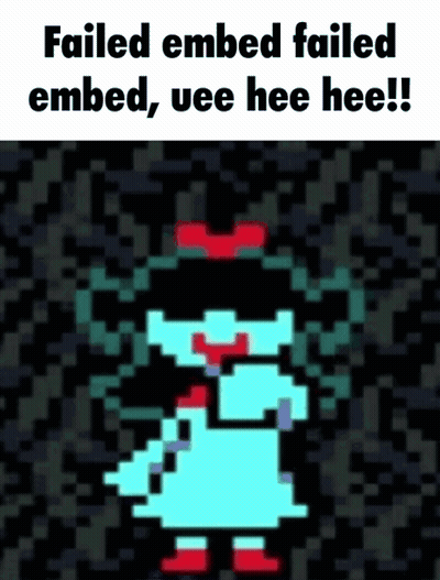 A Pixel Art Of A Girl With The Words " Failed Embed Failed Embed , Uee Hee Hee !! " GIF