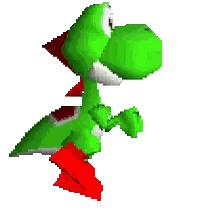A Pixel Art Of A Green Dinosaur With Red Feet And A Red Cape Sticker
