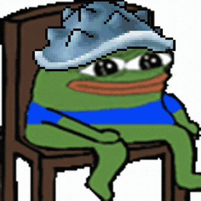 A Pixel Art Of A Green Frog Wearing A Blue Shirt GIF