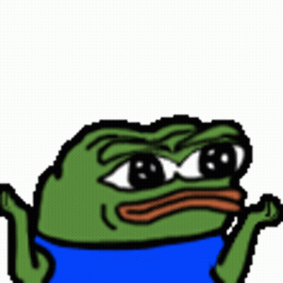 A Pixel Art Of A Green Frog Wearing A Blue Shirt GIF