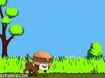 A Pixel Art Of A Hamburger And A Tomato With The Website Gifwave.com In The Bottom Right Corner GIF