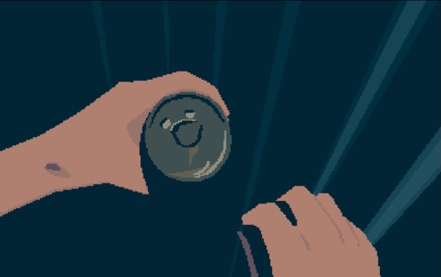 A Pixel Art Of A Hand Holding A Can GIF