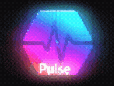 A Pixel Art Of A Heartbeat With The Word Pulse In The Middle GIF