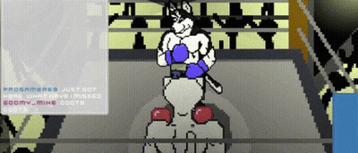 A Pixel Art Of A Husky Boxer In A Ring GIF