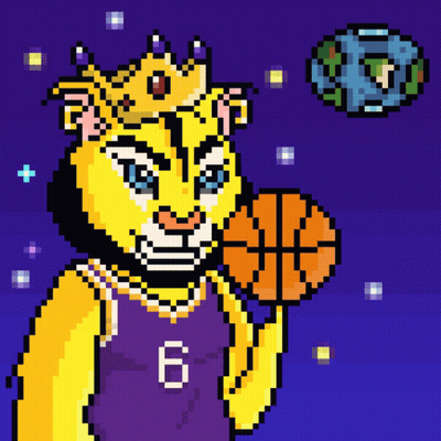 A Pixel Art Of A Lion Wearing A Number 6 Jersey GIF