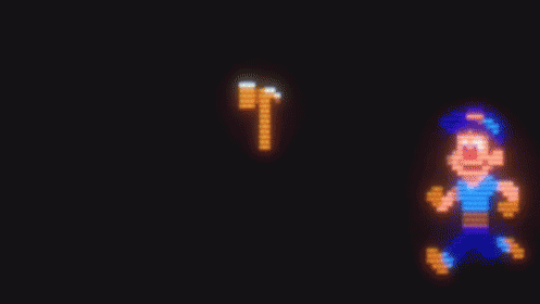 A Pixel Art Of A Man Holding A Hammer With The Words I Can Fix It Above Him GIF