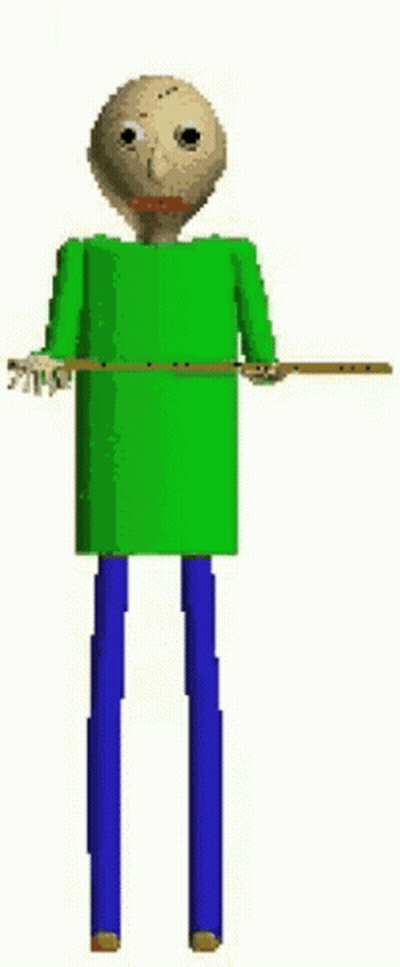 A Pixel Art Of A Man In A Green Shirt And Blue Pants Is Holding A Stick . GIF