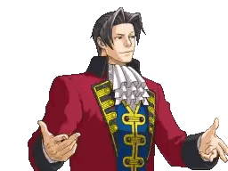 A Pixel Art Of A Man In A Red And Blue Suit With His Arms Outstretched . Sticker