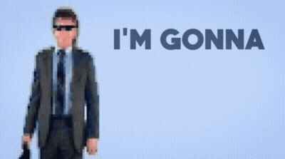 A Pixel Art Of A Man In A Suit And Tie With The Words I 'M Gonna Make All The Money GIF