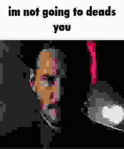 A Pixel Art Of A Man Talking On A Cell Phone With The Caption `` Im Not Going To Deads You '' . GIF