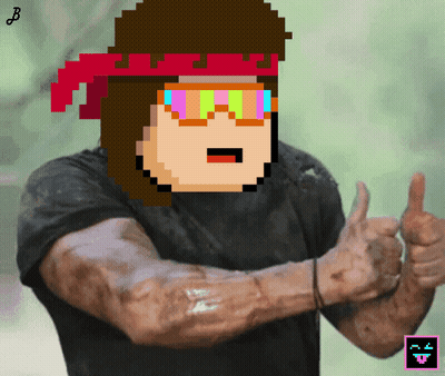 A Pixel Art Of A Man Wearing Sunglasses Giving A Thumbs Up GIF