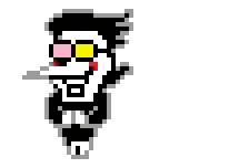 A Pixel Art Of A Man With Sunglasses And A Bow Tie . Sticker