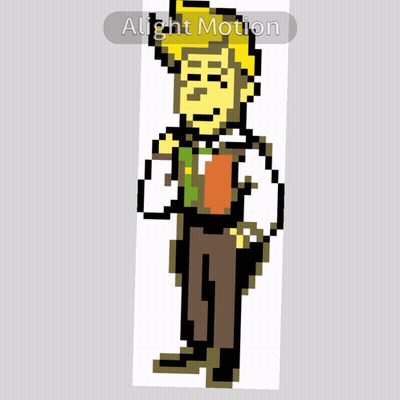 A Pixel Art Of A Man With The Words Alight Motion Below GIF