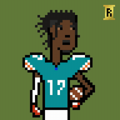 A Pixel Art Of A Miami Dolphins Football Player Wearing Number 17 GIF