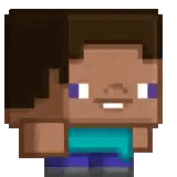 A Pixel Art Of A Minecraft Character With A Blue Shirt On Sticker