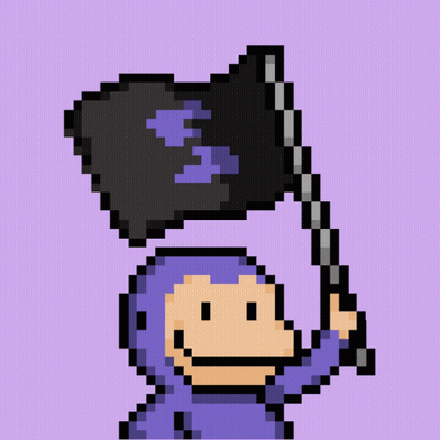 A Pixel Art Of A Monkey Holding A Black Flag With The Letter V On It GIF