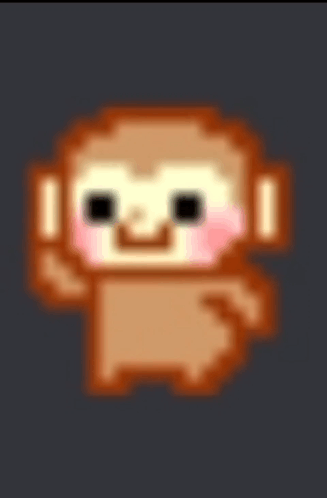 A Pixel Art Of A Monkey With A Blush On Its Cheek . GIF