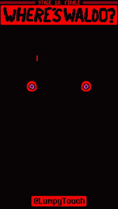 A Pixel Art Of A Monster With The Words " Where 'S Waldo " On The Top GIF