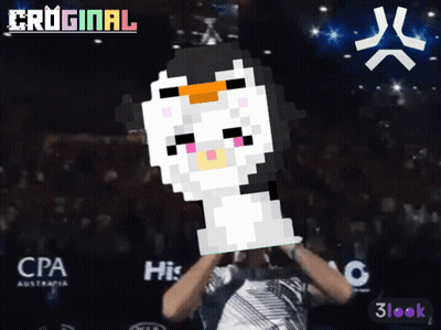 A Pixel Art Of A Penguin With The Words Coriginal On The Top GIF