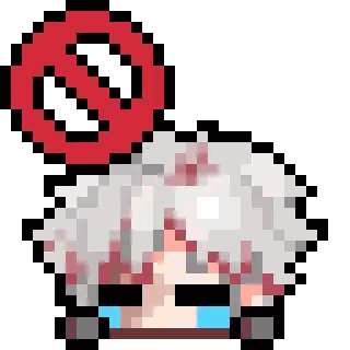 A Pixel Art Of A Person Holding A Red Balloon . Sticker
