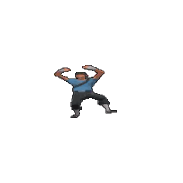 A Pixel Art Of A Person Jumping In The Air Sticker