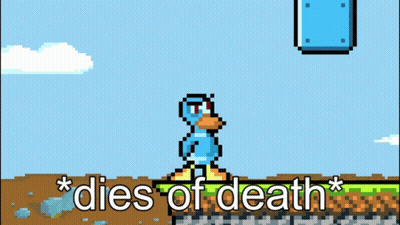 A Pixel Art Of A Person Laying On The Ground With The Words Dies Of Death Above Them GIF
