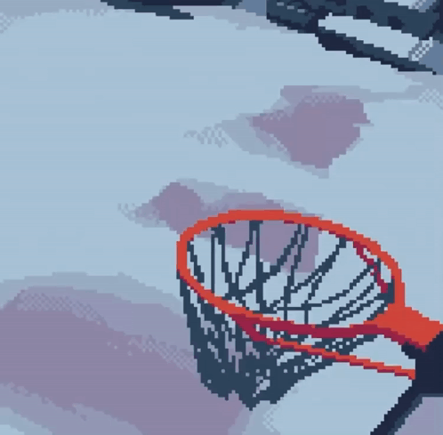 A Pixel Art Of A Person Playing Basketball With A Hoop GIF