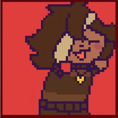A Pixel Art Of A Person Wearing A Hat And Necklace GIF
