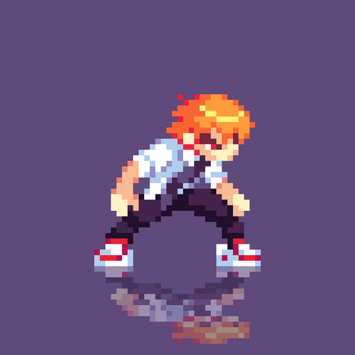 A Pixel Art Of A Person Wearing A Red Hat GIF