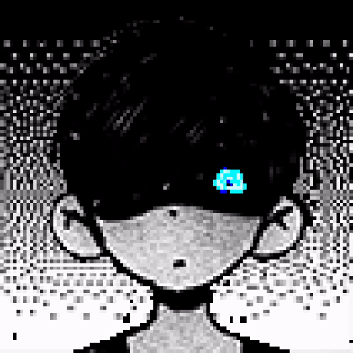 A Pixel Art Of A Person With A Blue Eye . GIF
