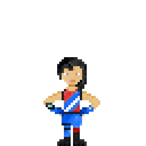 A Pixel Art Of A Person With A Yellow Circle In The Background . Sticker