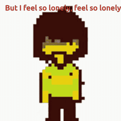 A Pixel Art Of A Person With The Words But I Feel So Lonely GIF