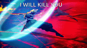 A Pixel Art Of A Person With The Words " I Will Kill You " On The Bottom GIF