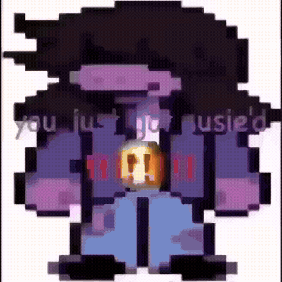 A Pixel Art Of A Person With The Words " You Just Got Usled " GIF
