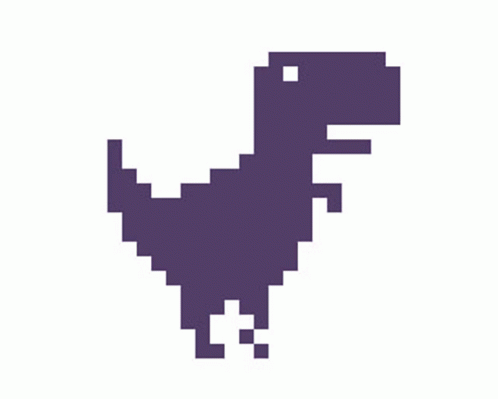A Pixel Art Of A Purple Dinosaur With A White Background . GIF