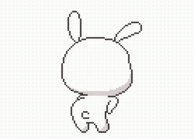 A Pixel Art Of A Rabbit Standing On Its Hind Legs . GIF