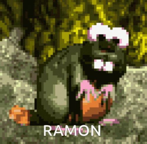 A Pixel Art Of A Rat With The Name Ramon Above It GIF