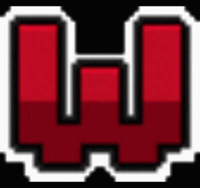 A Pixel Art Of A Red Letter W On A Black Background GIF