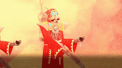A Pixel Art Of A Robot Holding A Sword With The Letter G On It GIF