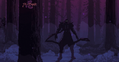 A Pixel Art Of A Samurai Holding A Bow And Sword GIF