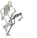 A Pixel Art Of A Skeleton Holding A Chain . Sticker